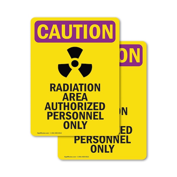 Signmission Radiation & Laser Sign, 14 in H x 10 in W, Vinyl Decal, Rectangle OS-2PACK-CR-D-1014-V-10250 - main